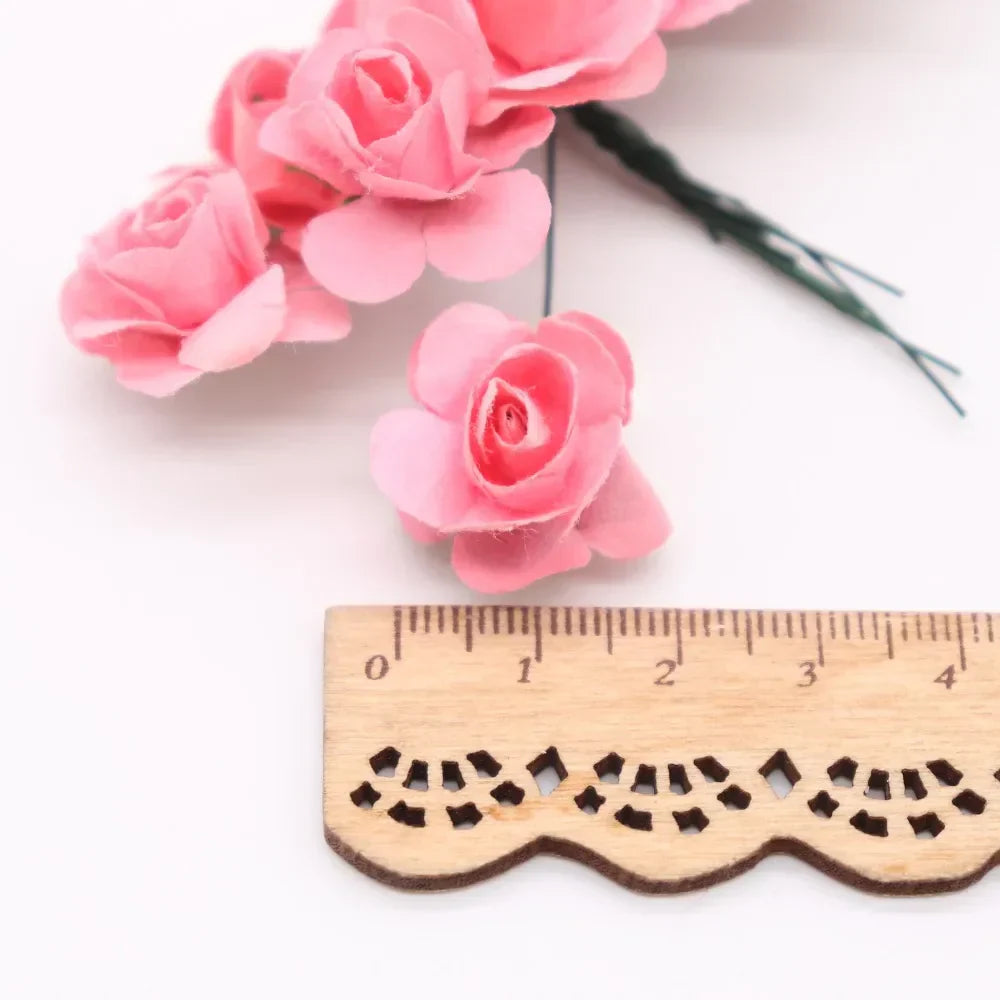 DecorBites™ 144pcs 2cm Artificial Paper Flowers for Wedding DIY Decoration
