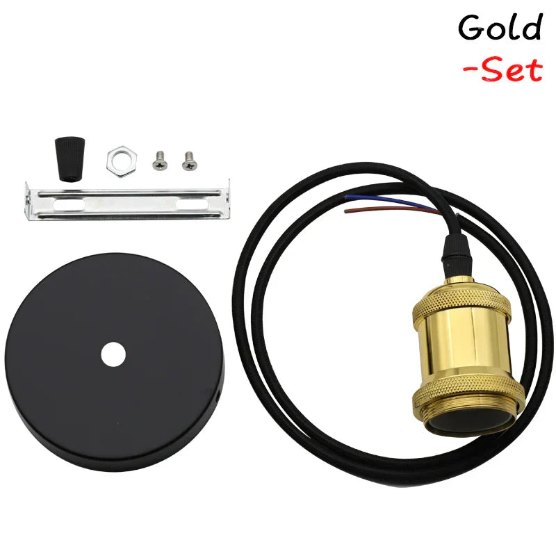 مصباح سقف معلق صناعي من ديكور بايتس™ E27 90-265V بحامل لمبة إديسون لديكور المنزل بتصميم لوفت