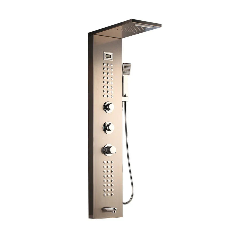 DecorBites™ Dark Grey Shower Column with Massage System and Tub Spout