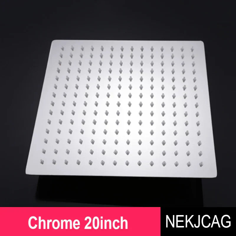 DecorBites™ 20’’ Stainless Steel Rainfall Shower Head - Ultra-thin Square Bathroom Shower Head