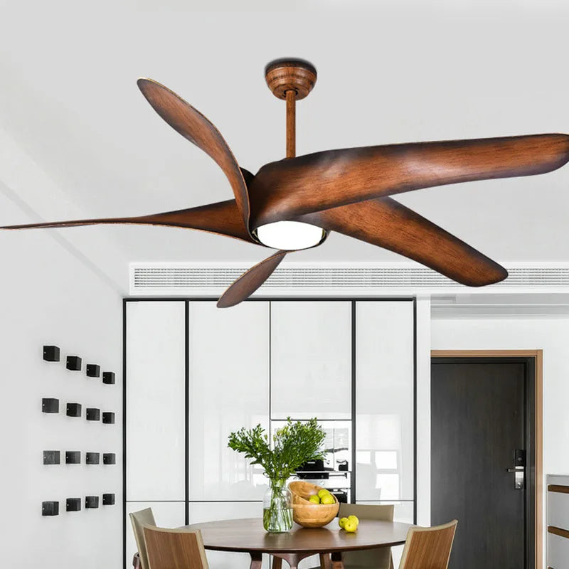 DecorBites™ 60" Brown Blades Ceiling Fan with Remote Control and LED Light