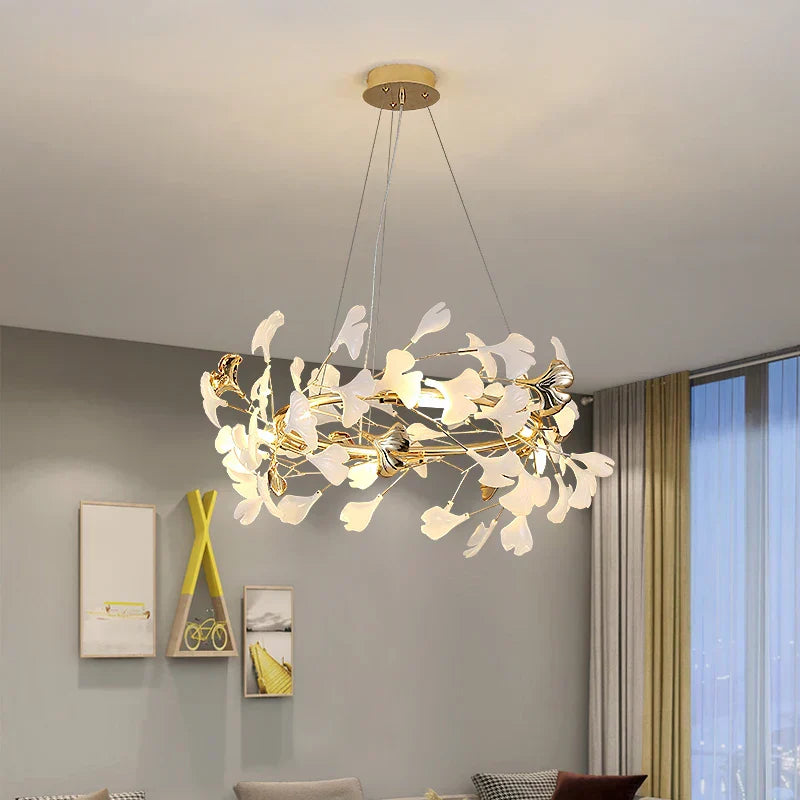 DecorBites™ Ginkgo Ceramic Chandelier: Luxury Pendant Lights for Dining & Living Room