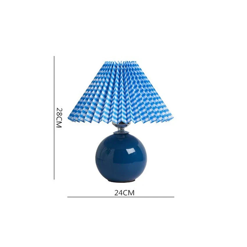 Lampes de table japonaises DecorBites™ en céramique Abat-jour plissé pour salon Éclairage chaleureux pour chambre