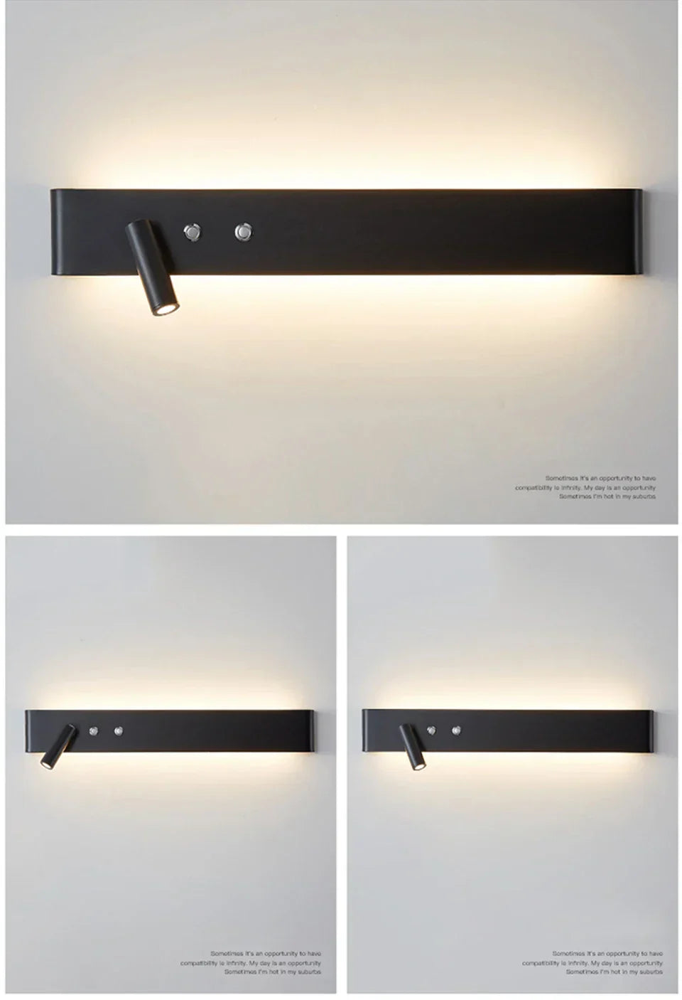 مصباح حائط LED قابل للتعديل من DecorBites™ لإضاءة عصرية للقراءة وغرف النوم