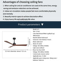 DecorBites™ Black Wooden Ceiling Fan Modern Solidwood Remote Control 52" No Light