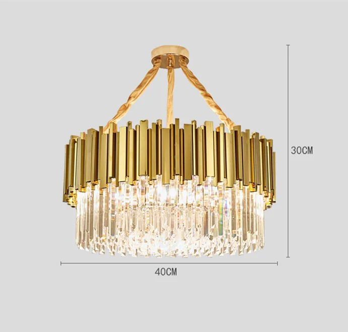 DecorBites™ Gold Metal LED Pendant Lights Adjustable Living Room Dining Round Fixture