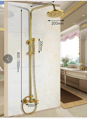 نظام دش ماطر بمقبضين DecorBites™ مع قضيب منزلق - خلاط حمام يثبت على الحائط