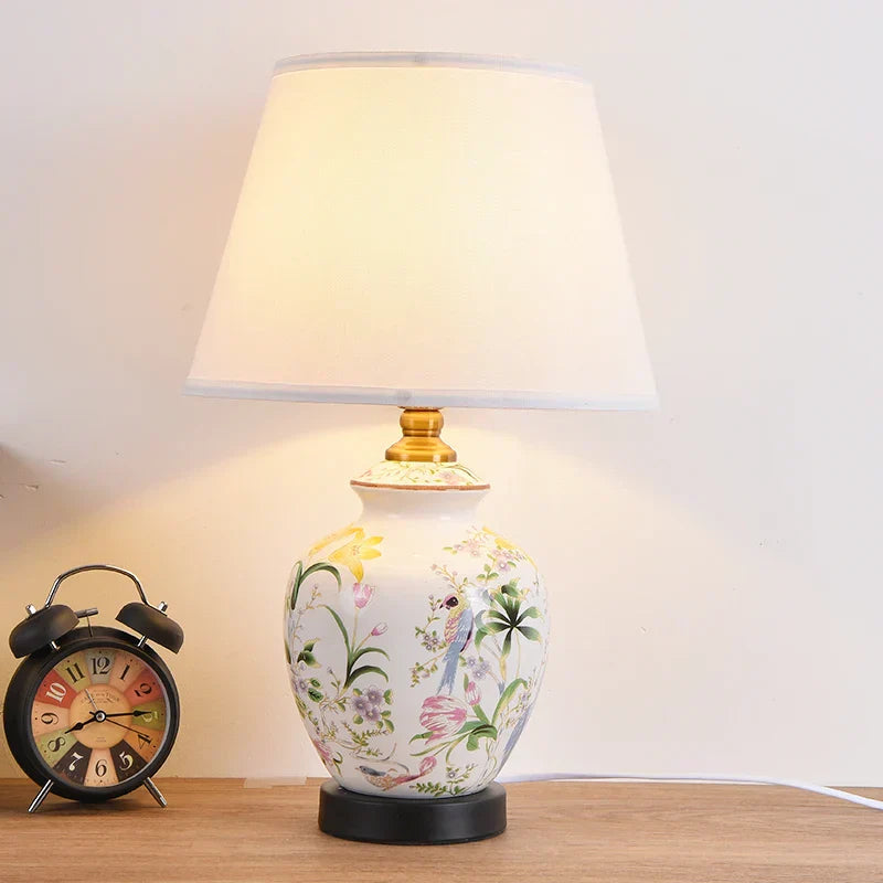 DecorBites™ 30cm White Fabric Lampshade for E27 Ceramic Desk Bedside Floor Table Lamps