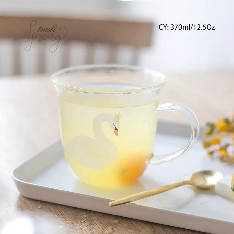 DecorBites™ Killer Whale Glass Coffee Mug 350ml: Cute Polar Bear Tea Cup Heat Resistant Glass Beer Mug