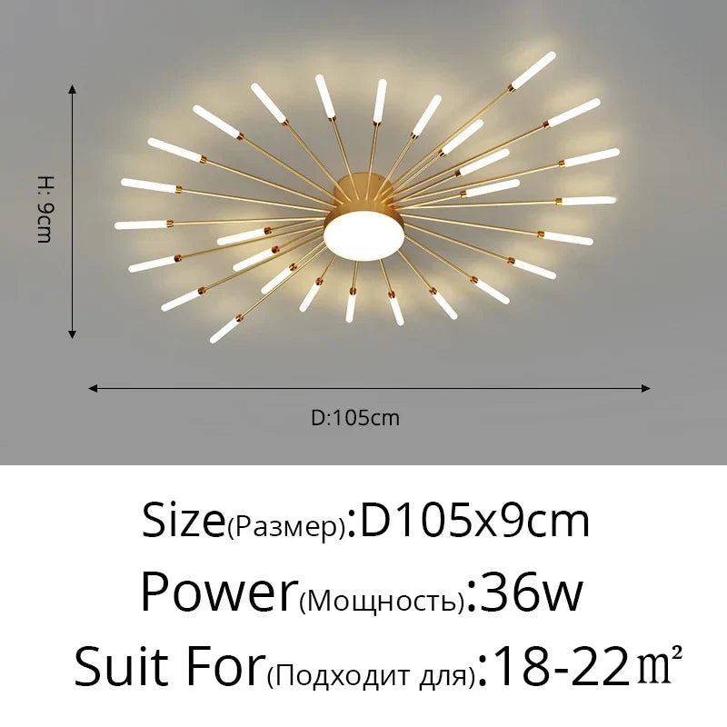 وحدة إضاءة سقف LED أكريليك DecorBites™ لغرفة النوم والردهة وغرفة المعيشة وغرف الأطفال، تصميم عصري لامع