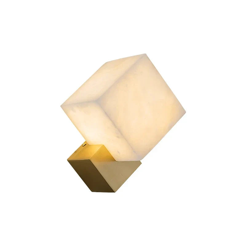 DecorBites™ مصابيح جدارية جاد: تجهيزات إضاءة عصرية LED مربعة من الرخام لديكور المنزل