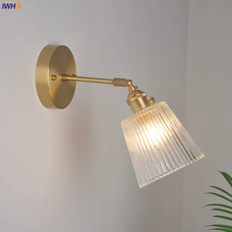 أضواء جدارية نحاسية يابانية DecorBites™ مصباح جداري LED حديث لغرفة النوم والسلالم والمرآة
