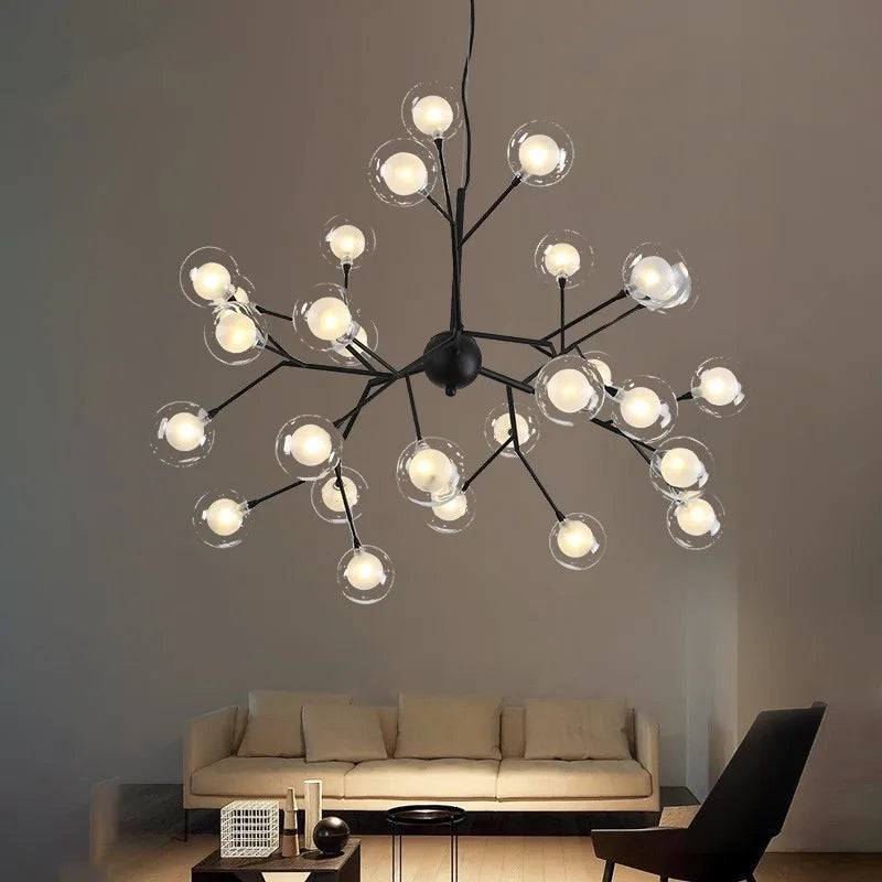 ثريا سبوتنيك LED Firefly من DecorBites™‎: مصباح سقف أنيق على شكل غصن شجرة