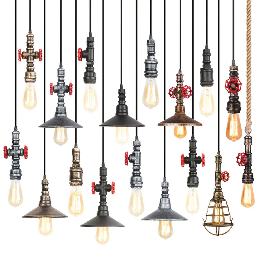 مصباح سقف DecorBites™ بتصميم صناعي عتيق على شكل أنبوب مياه