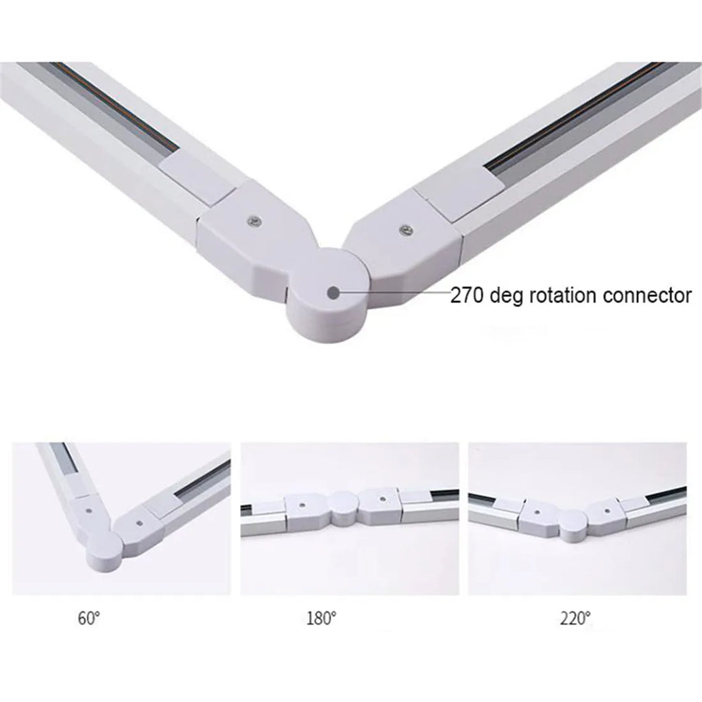 DecorBites™ 100cm Black White Track for Track Lights Aluminum Rail Part
