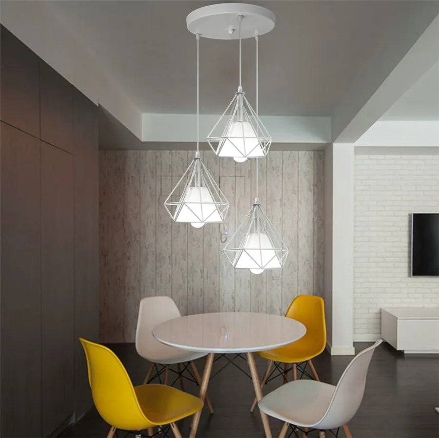 ثلاثي فوانيس الإضاءة المعلقة DecorBites™ Diamond لغرفة الطعام والمطبخ الحديثة