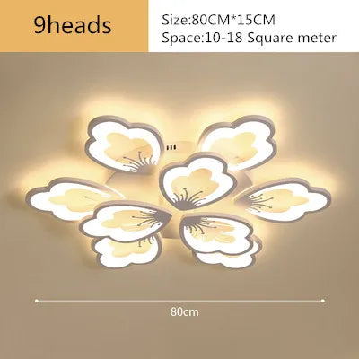ثريا سقف أكريليك بتصميم لوتس ومصابيح LED من DecorBites™ لغرف المعيشة والطعام والدراسة العصرية
