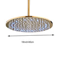 DecorBites™ 16" LED Round Gold Shower Head with Arm - Enhanced Brass Bathroom Accessory