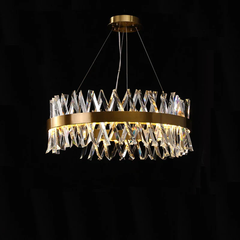 ثريا LED ذهبية كريستالية من DecorBites™ لغرفة الطعام