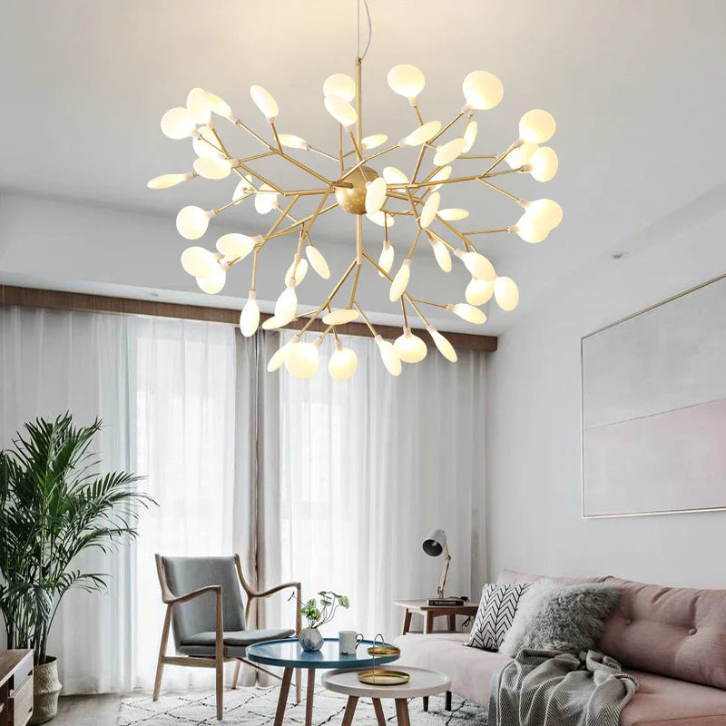 DecorBites™ ثريا الفروع LED: إضاءة صالون Heracleum Lustre للمطبخ والبار والمطعم