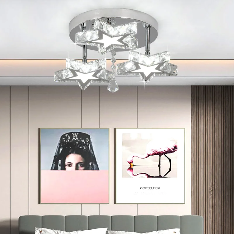 ثريا سقف كريستالية بتصميم نورديك من DecorBites™ بإضاءة LED عصرية للاستخدام الداخلي