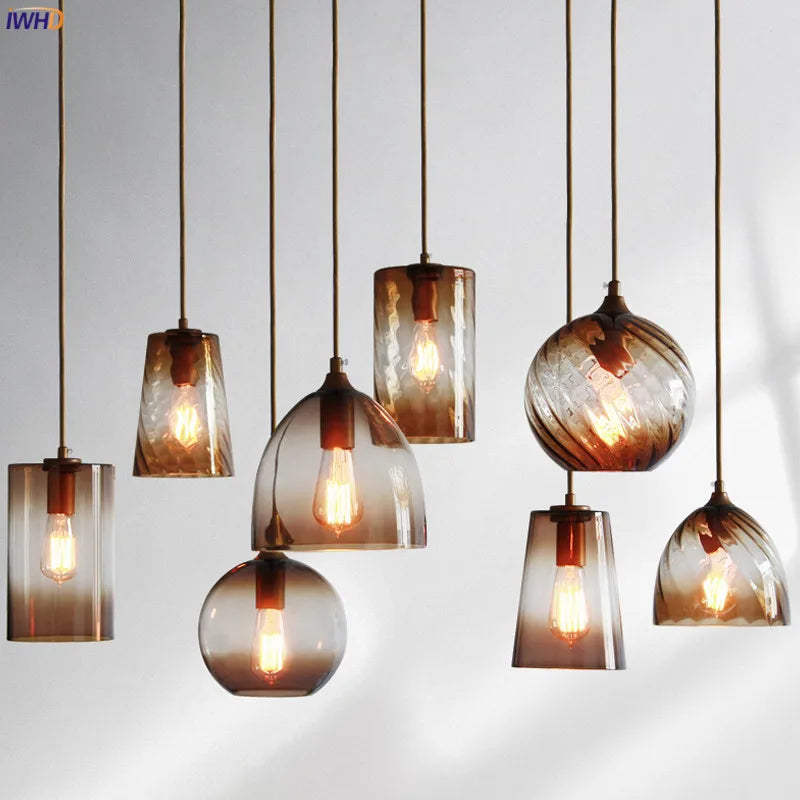 مصباح تعليق DecorBites™ الزجاجي بتقنية LED: إضاءة معلقة بتصميم نورديك عصري للمنزل أو المقهى أو البار