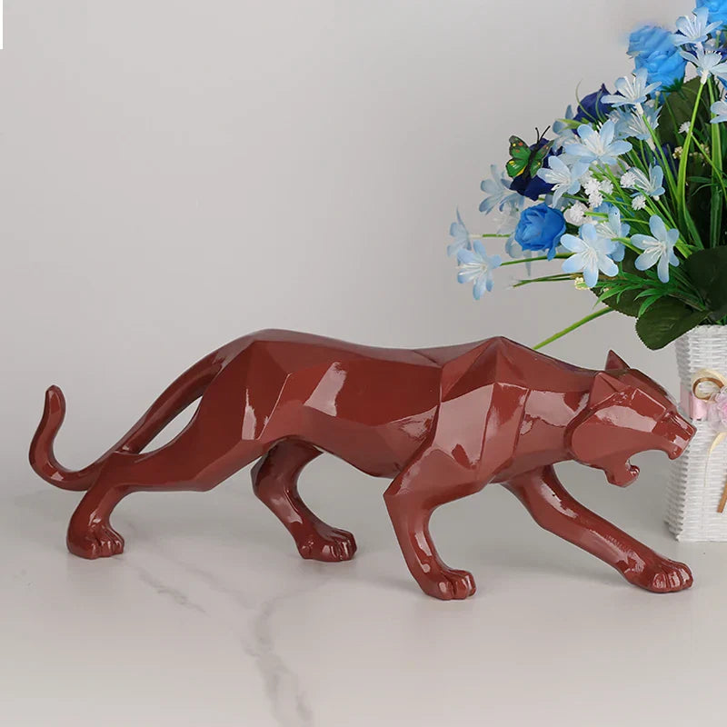 DecorBites™ Black Panther Resin Geometric Statue Decor Ornament