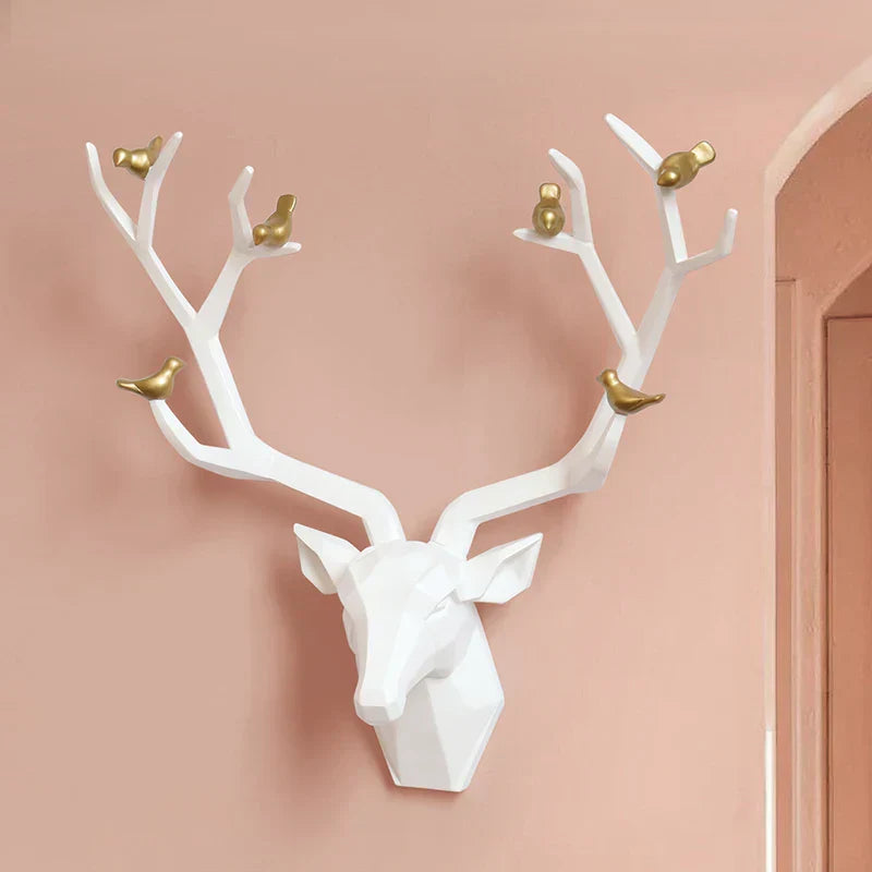 ديكور جدار رأس الغزال من DecorBites™ | تمثال حيوان تجريدي حديث لديكور المنزل