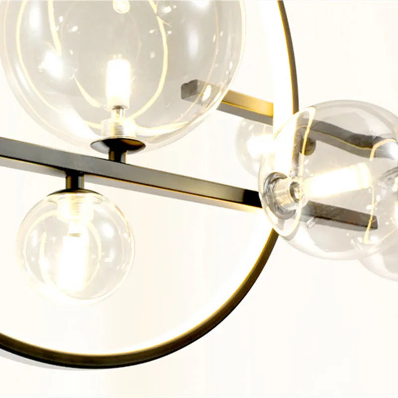 DecorBites™ Glass Ball LED Chandelier for Home Decor and Interior Lighting