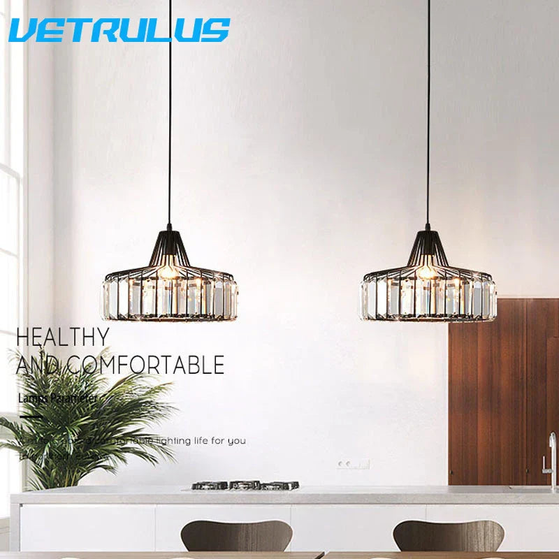 ثريا متدلية كريستال K9 من DecorBites™ مصباح سقف حديث لغرفة المعيشة ديكور قاعة LED