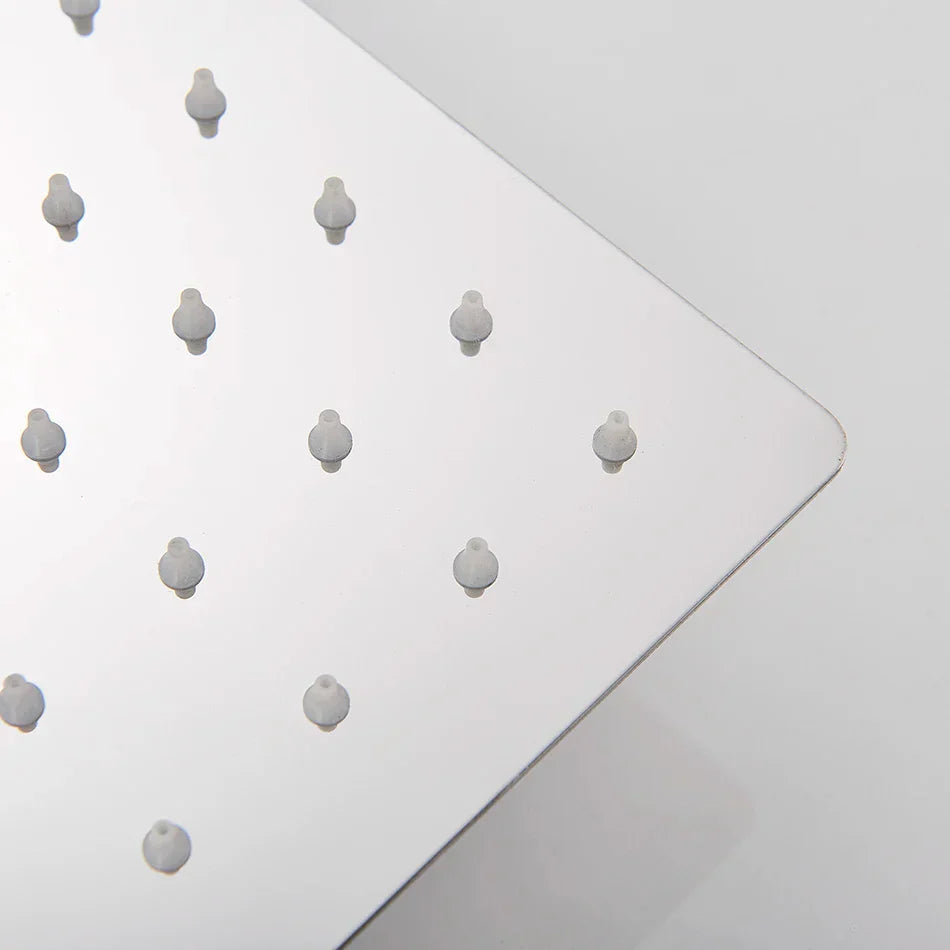 DecorBites™ 20 Inch Square Stainless Steel Rainfall Shower Head - Luxury Chrome Finish