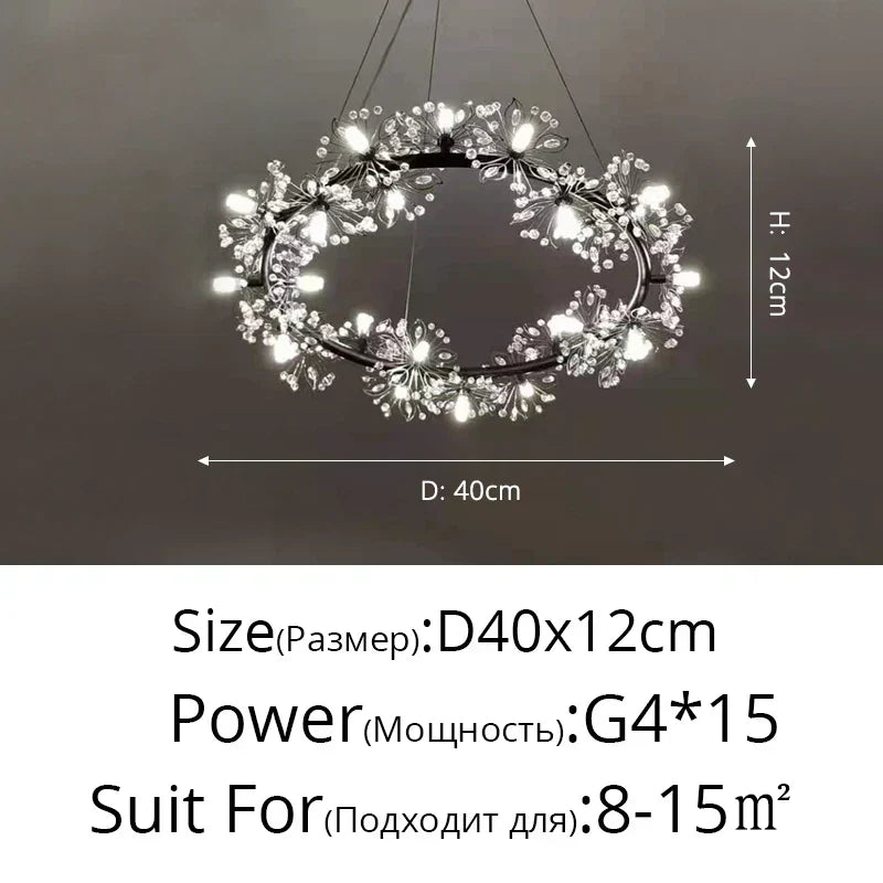 DecorBites™ ثريا ضوء LED على شكل زهرة الهندباء لغرفة المعيشة وغرفة النوم والمطعم بتصميم باقة
