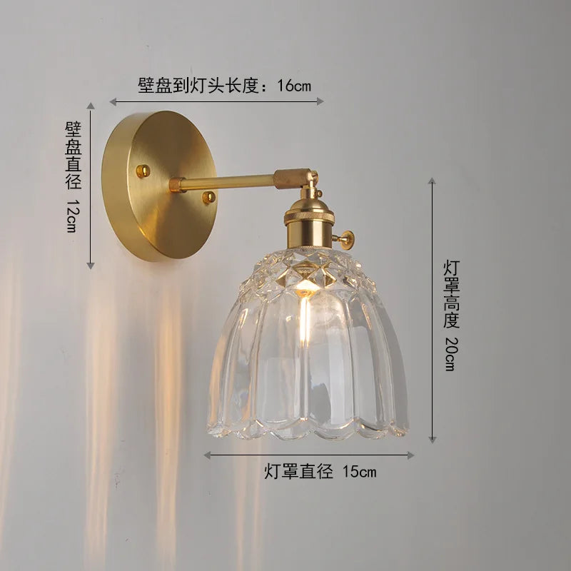 أضواء جدارية نحاسية يابانية DecorBites™ مصباح جداري LED حديث لغرفة النوم والسلالم والمرآة