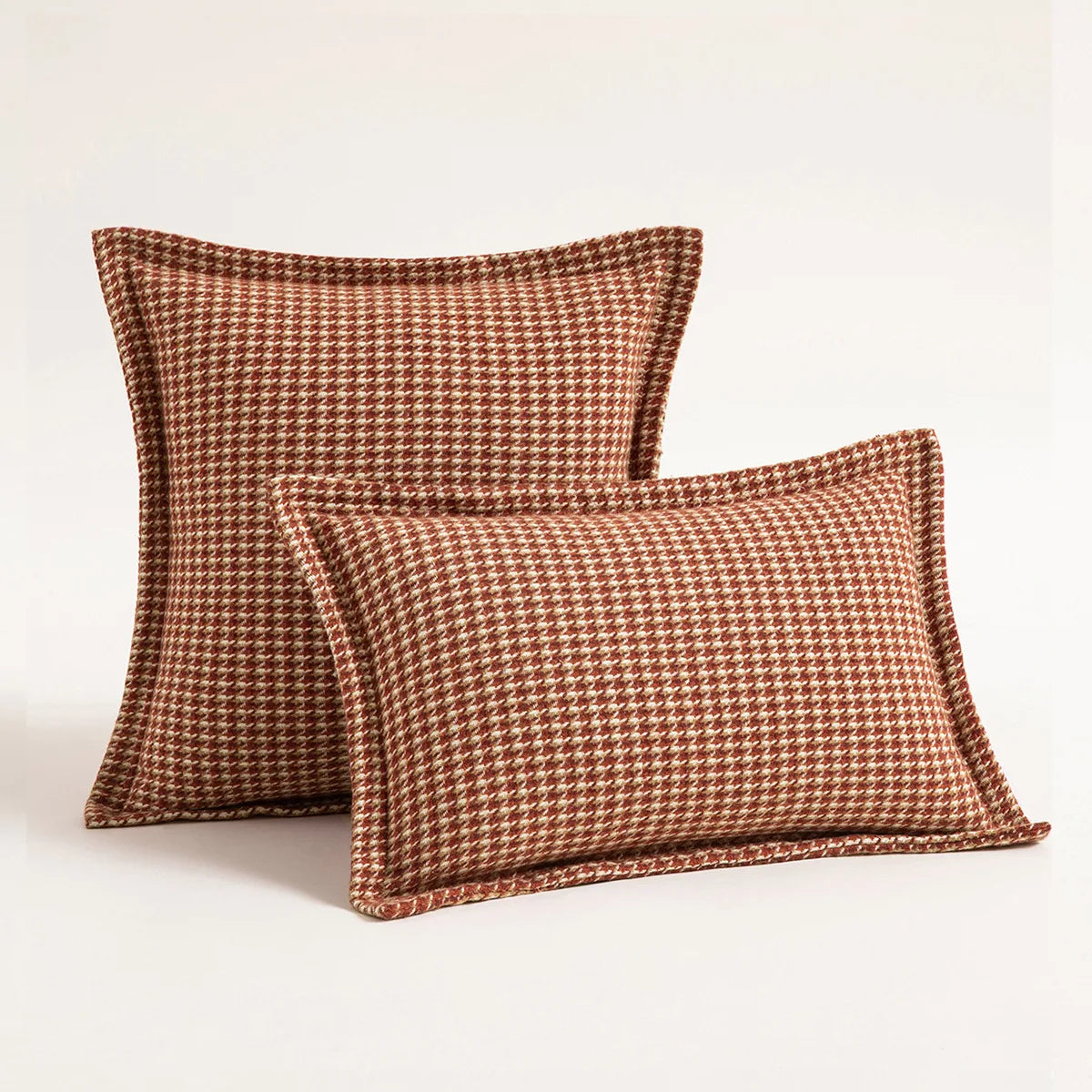 DecorBites™ Houndstooth Jacquard Throw Pillow Covers - Square Cushion Cover