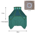 DecorBites™ Art Deco Malachite Green Silk Lampshade with Tassels