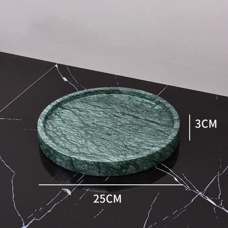 DecorBites™ Dark Green Marble Bathroom Set - Nordic Light Luxury Tray Toothbrush Holder Soap Dispenser Kit