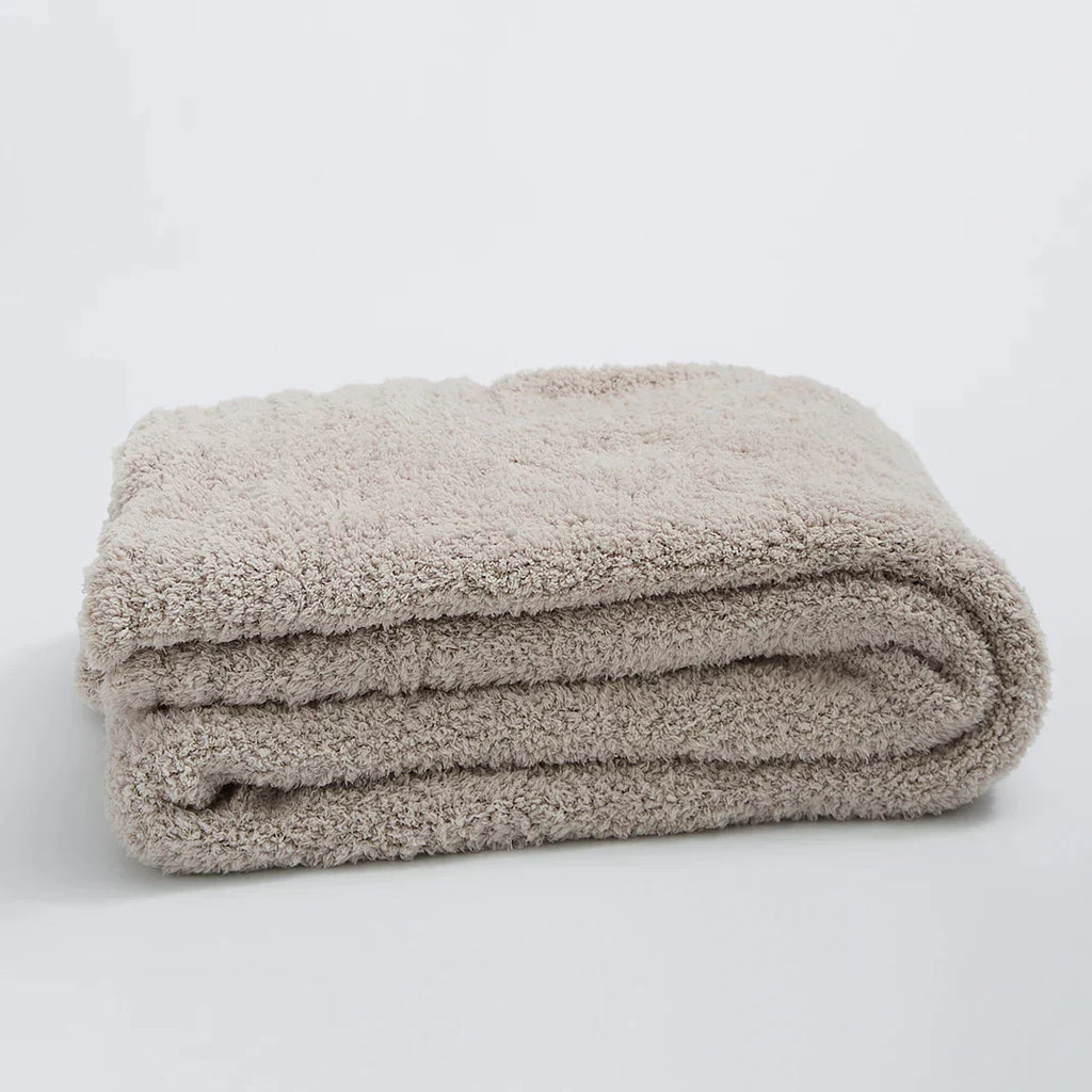 DecorBites™ Fuzzy Downy Knitted Throw Blanket - Soft & Cozy Microfiber Quilt for Sofa, Bed, and Air Conditioning Room