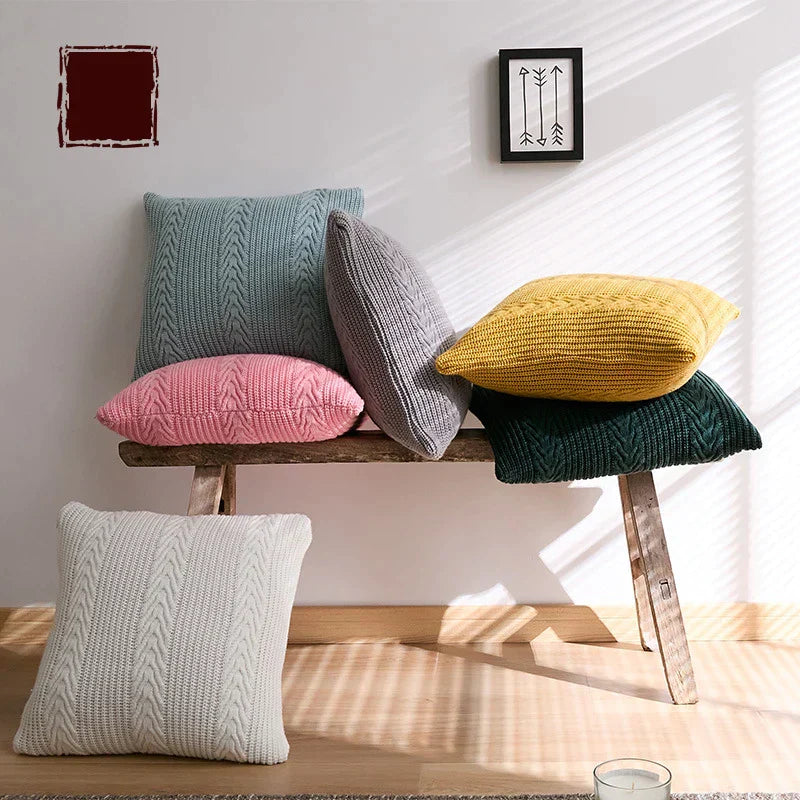 DecorBites™ Housse de Coussin en Tricot Losange : Housse de Coussin Décorative Super Douce pour la Maison