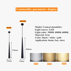 Dimmable Brushed Stainless Cone LED Pendant Light