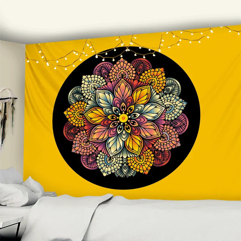 DecorBites™ Elephant Mandala Tapestry Wall Hanging for Psychedelic Hippie Home Decor
