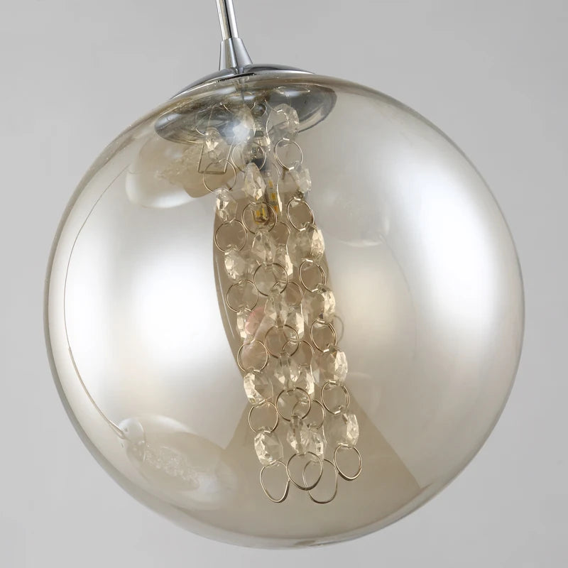Modern Spiral Glass Ball Pendant Chandelier