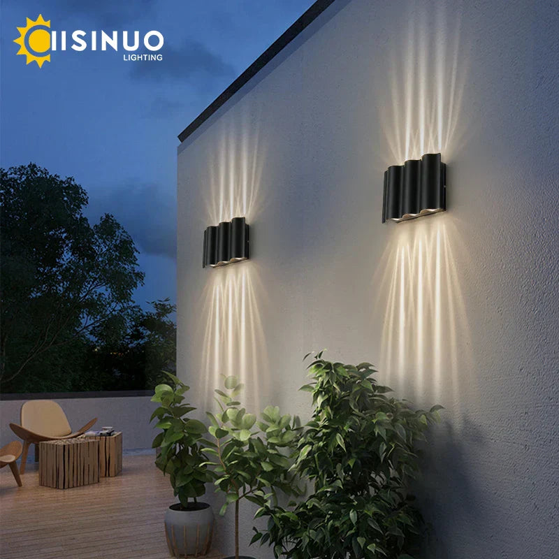 DecorBites™ 12W Black Outdoor LED Sconce Light IP65 Waterproof Alumunim Garden Villa Porch Lamp