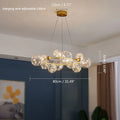 ثريا بابلز زجاجية ذهبية بإضاءة LED من DecorBites™ لغرفة الطعام والمطعم