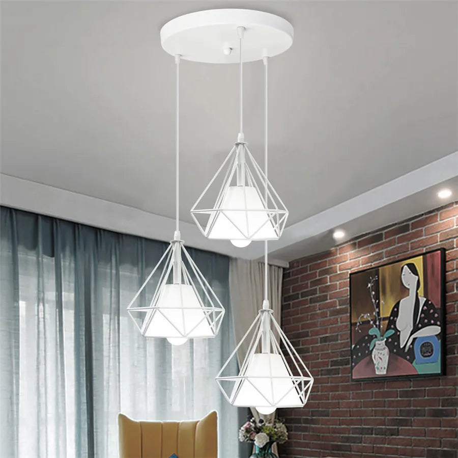 ثلاثي فوانيس الإضاءة المعلقة DecorBites™ Diamond لغرفة الطعام والمطبخ الحديثة