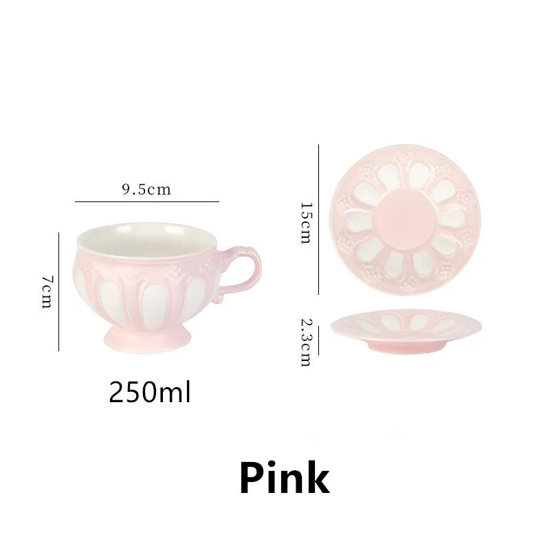 Service à thé élégant en porcelaine DecorBites™ : théière, tasses, soucoupes, cafetière haut de gamme, parfait pour les fêtes