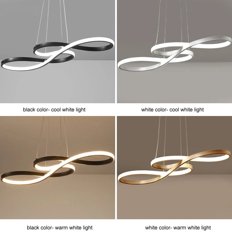 Modern Kitchen Island Pendant Lights Bar Table Dining Room Decor Hanging Lights Remote Dimming Kitchen Led Cord Pendant Lamp