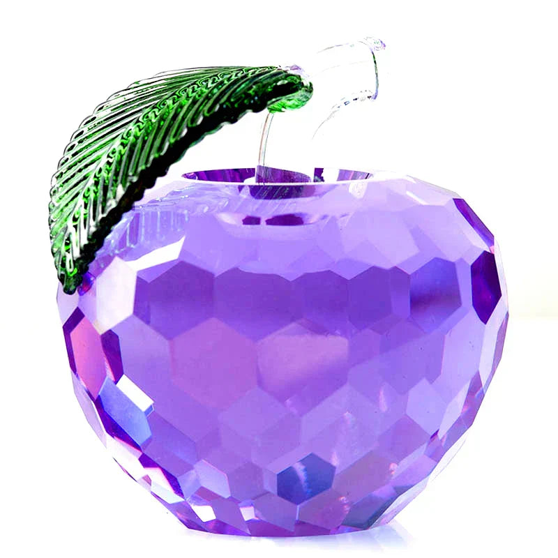 DecorBites™ ثقالة ورق زجاجية على شكل تفاحة صفراء ثلاثية الأبعاد - تماثيل للزينة لديكور مكتب المكتب