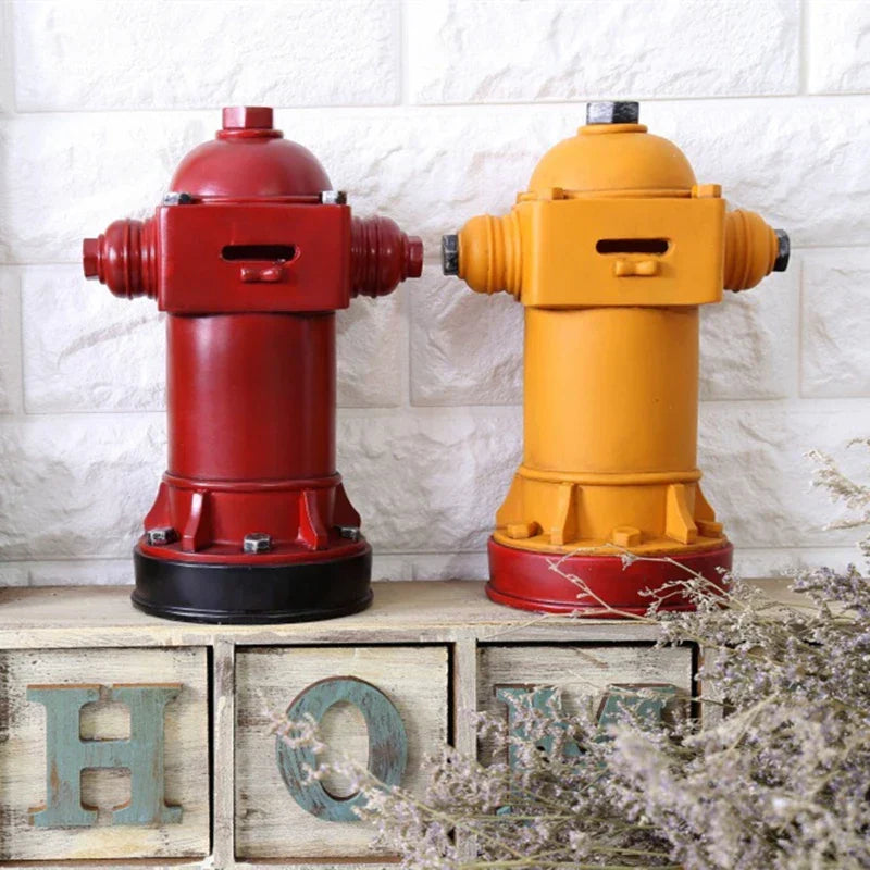 DecorBites™ 24cm Fire Hydrant Piggy Bank & Fire Extinguisher Figurine Home Decor