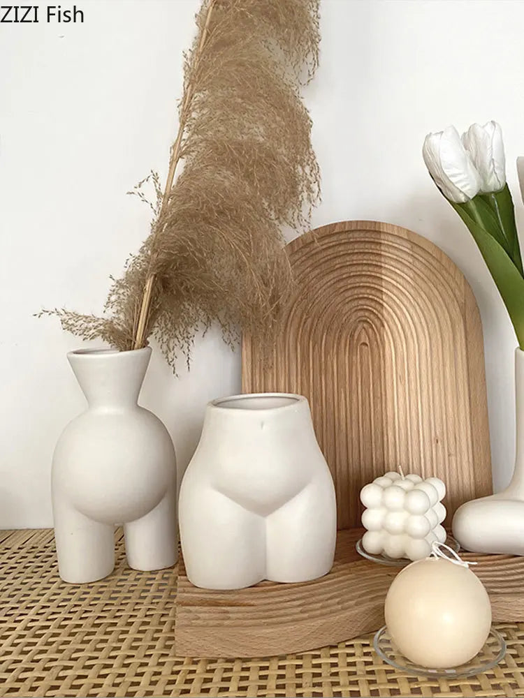 DecorBites™ Abstract Human Body Vase - Ceramic Half-length Home Decoration