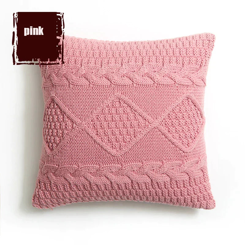 DecorBites™ Housse de Coussin en Tricot Losange : Housse de Coussin Décorative Super Douce pour la Maison